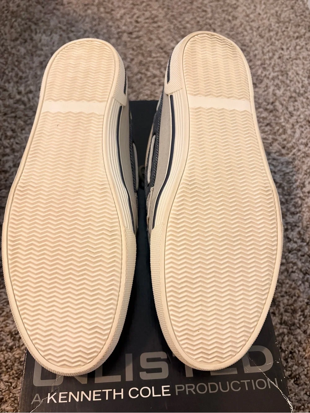Kenneth Cole Men's Casual Canvas Boat Shoes - Beige/Navy